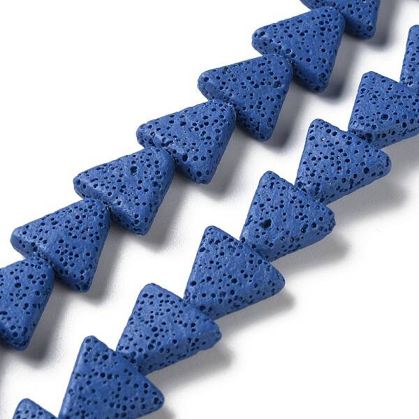 Triangle Dyed Natural Lava Rock Beads Strands