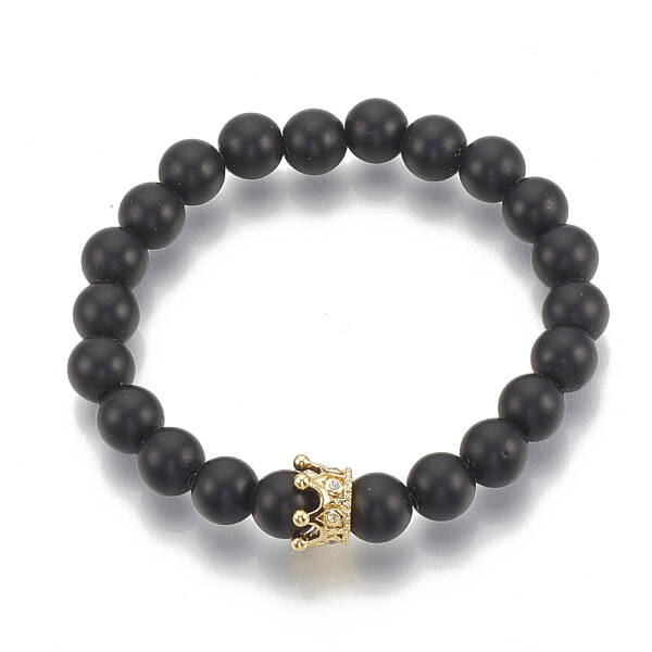 Synthetic Lava Rock Stretch Bracelets