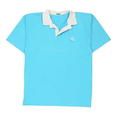 Benetton Rugby Shirt - XL Blue Cotton