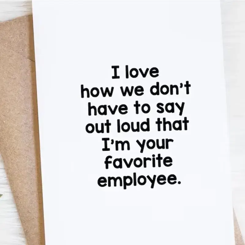 Thank you Card, Funny Letter Pattern Thank you Card for Boss, Birthday Present