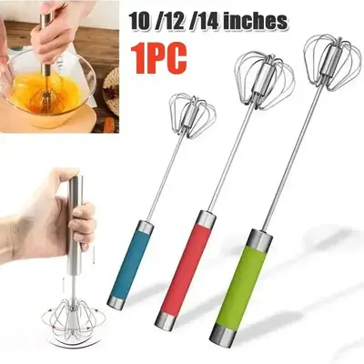Rotating Semi-automatic Mixer, 1 Count Coffee Milk Mixing Egg Beater, Kitchen Utensils & Gadgets, Kitchen Tool