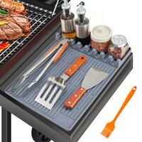 Large Silicone Grill Mat for Blackstone – Heat-Resistant BBQ Griddle Mat with Drip Pad, Tool Rest & Side Shelf Protector ...