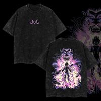 Majin Vegeta Dragon Ball Vintage Unisex Oversize Anime Manga Acid Washed Heavyweight Cotton T-shirt, graphic tee,anime merch ...