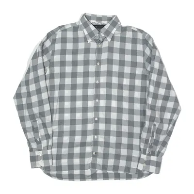 TOMMY HILFIGER Shirt Grey Check Long Sleeve Mens M