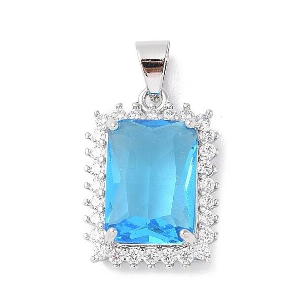 Rack Plating Brass Micro Pave Cubic Zirconia Pendants
