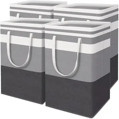 4-piece large laundry basket bag waterproof independent foldable high leg strap extended handle cotton Storage Camping Apartm...