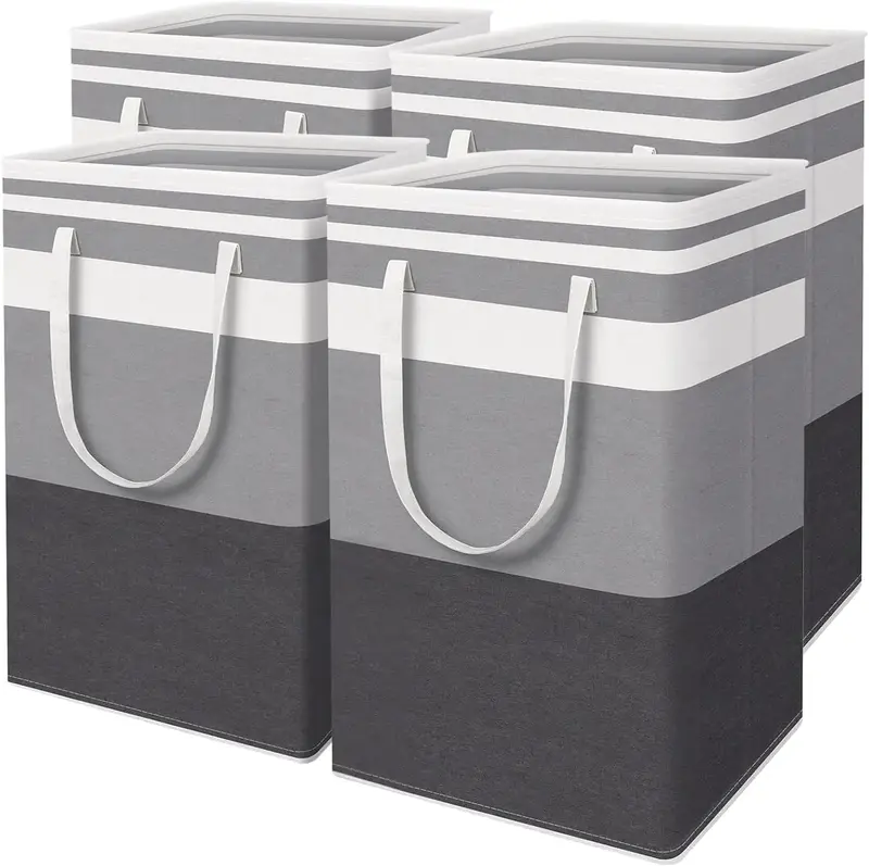4-piece large laundry basket bag waterproof independent foldable high leg strap extended handle cotton Storage Camping Apartm...