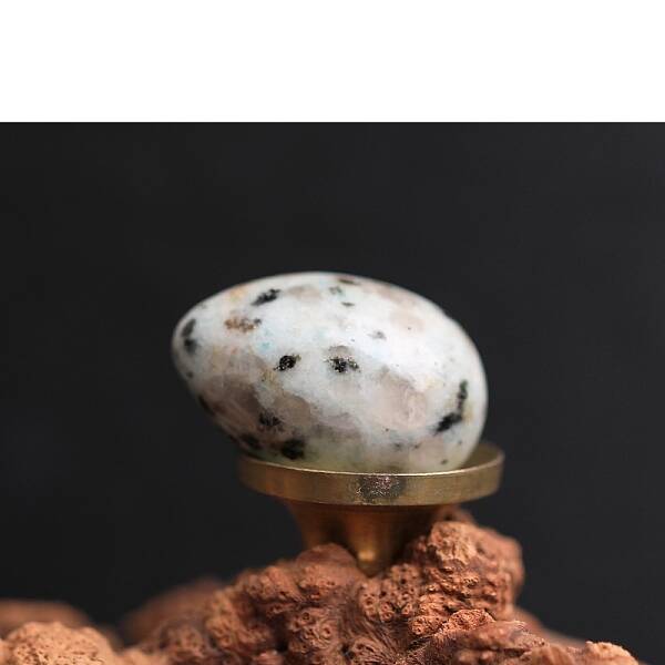 Natural Sesame Jasper Egg Figurines Statues for Home Office Desktop Decoration