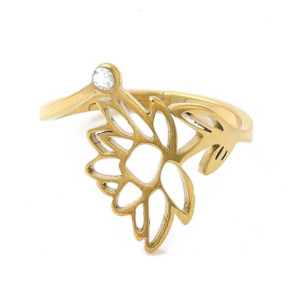 304 Stainless Steel with  Cubic Zirconia Adjustable Rings
