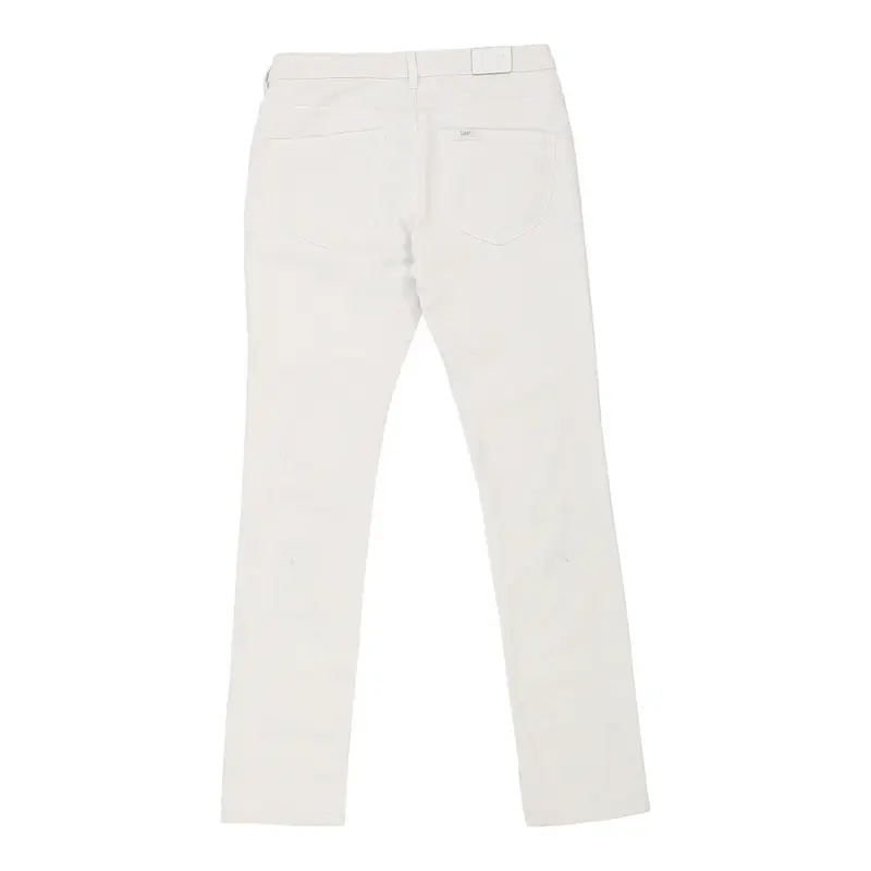 Lee Trousers - 32W UK 10 White Cotton Blend