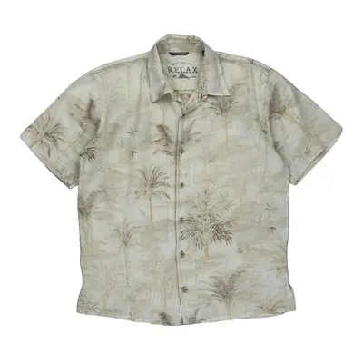 Relaxed Fit Tommy Bahama Hawaiian Shirt - Medium Beige Cotton