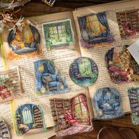 Window Reading Corner Series Sticker, 10 Sheets/bag PET Material Decorative Sticker, DIY Decorative Sticker for Scrapbooking,...