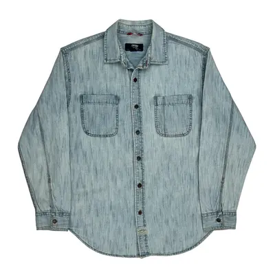 Signature By Levis Denim Shirt - Large Light Wash Cotton