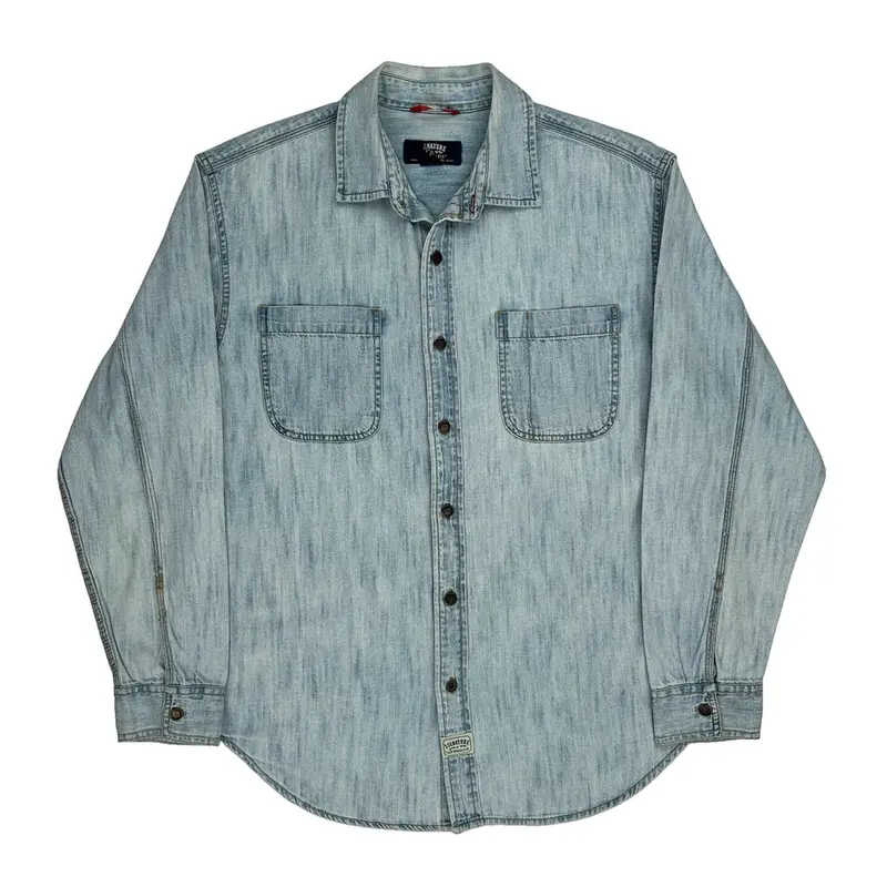 Signature By Levis Denim Shirt - Large Light Wash Cotton