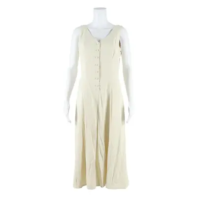 Womens Day Dress Cream Sleeveless Knee Length L