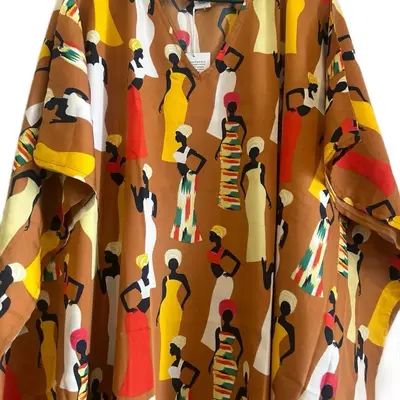 Plus Size Kaftan Women's Casual Dress Design for Spring Beach Vacation Summer, Featuring Colorful Patterns and Comfortable Fi...