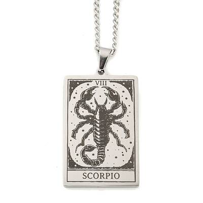 Non-Tarnish 304 Stainless Steel Tarot Pendant Necklaces
