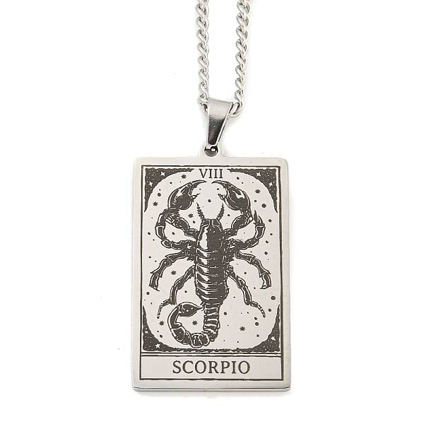 Non-Tarnish 304 Stainless Steel Tarot Pendant Necklaces