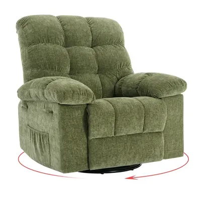 Garvee Rocking Recliner Chair, 360° Swivel Rocker Chair for Living Room, Upholstered Fabric Nursery Chair with Side Pockets ...