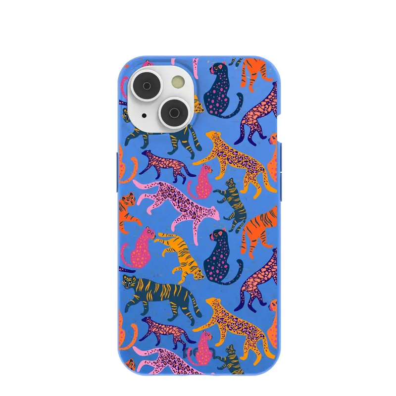 Electric Blue Jungle Cat iPhone 14/16e Case