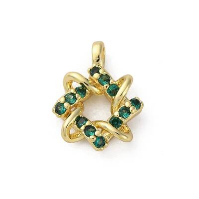 Brass Micro Pave Cubic Zirconia Charms