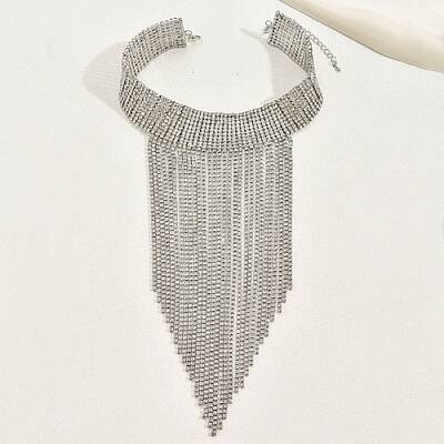 Iron Chains Tassel Statement Necklace