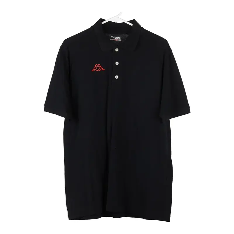 Kappa Polo Shirt - Large Black Cotton
