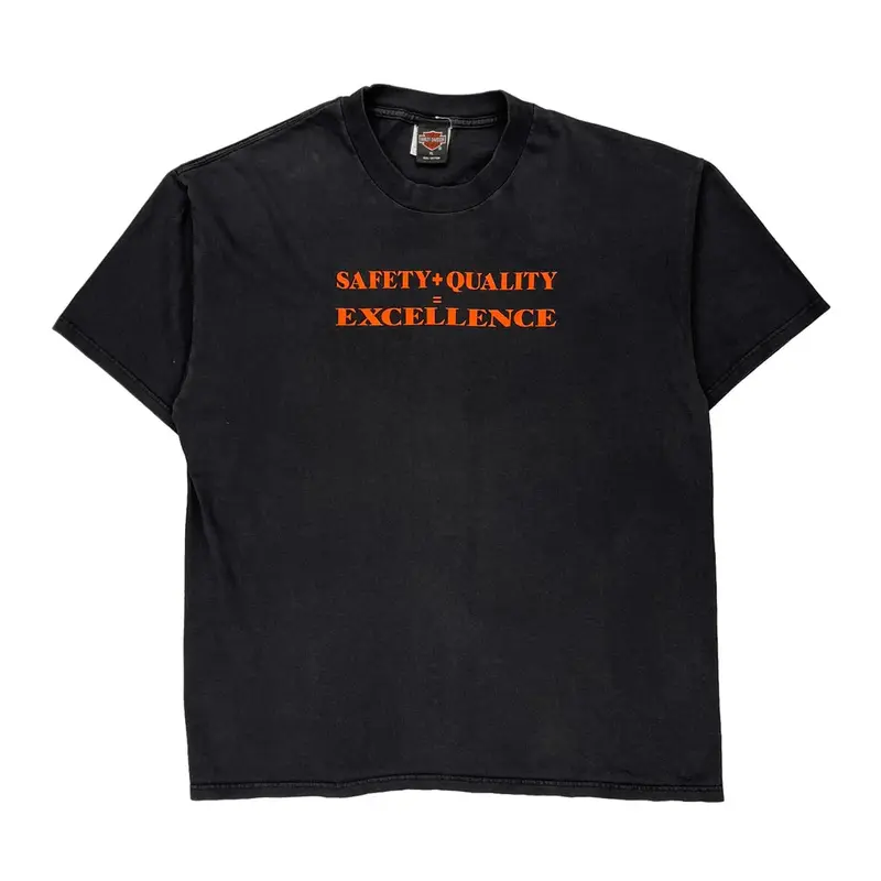 Harley Davidson Graphic T-Shirt - XL Black Cotton