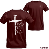Faith Cross T-shirt - The Way, The Truth, The Life - A stylish and faith-driven T-shirt with a cross and the powerful words \...