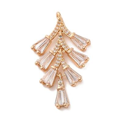 Brass Micro Pave Clear Cubic Zirconia Pendants