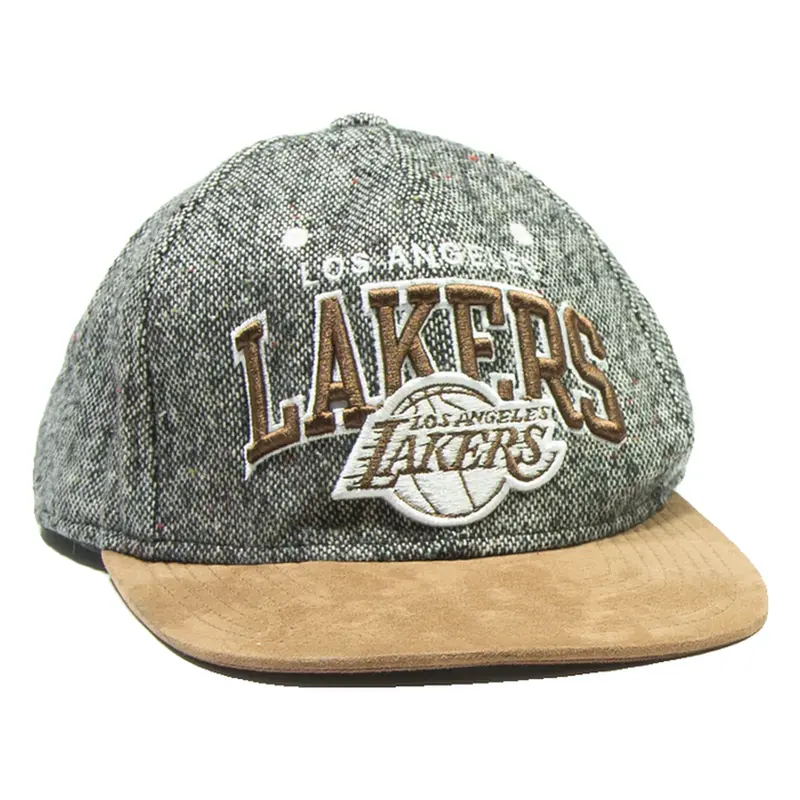 MITCHELL & NESS La Lakers Mens Snapback Cap Grey Wool M
