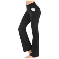 Avamo Bootcut Yoga Pants with Pockets for Women Wide Leg Pants High Waist Workout Pants Tummy Control Work Pants 4 Pockets