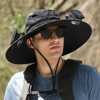 2025 New Solar Fan Outdoor Fishing Hat-Solar Sun Protection Sun Hat With Fan Solar Fan Hat Dual Power Supply Fan Outdoor Fan