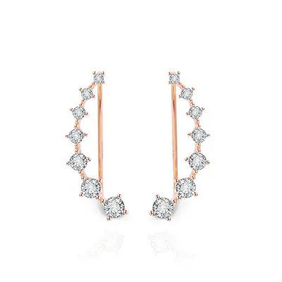 Beneto Longitudinal earrings IN bronze with Cry crystals AGU2712-RG