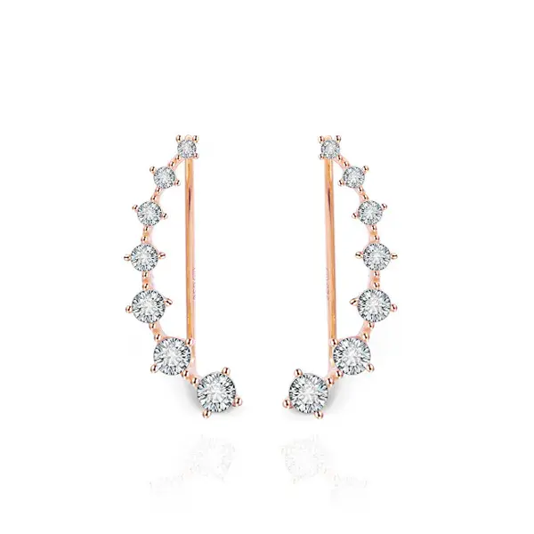 Beneto Longitudinal earrings IN bronze with Cry crystals AGU2712-RG