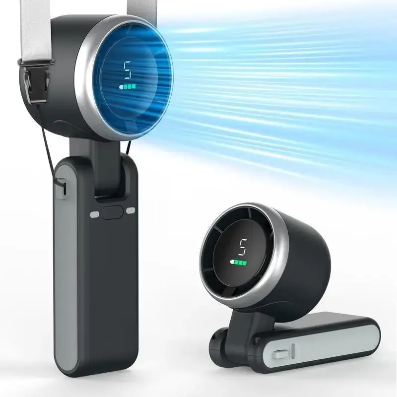 Portable Handheld Turbo Fan, 5 Wind Speeds, 4000mAh Battery Powered Fan, Rechargeable Air Turbo Tech Cooling Fan for Outdoor ...