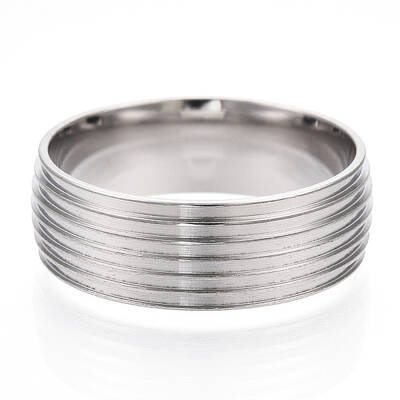 201 Stainless Steel Grooved Finger Ring Settings