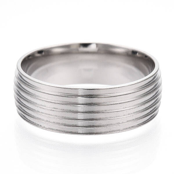 201 Stainless Steel Grooved Finger Ring Settings