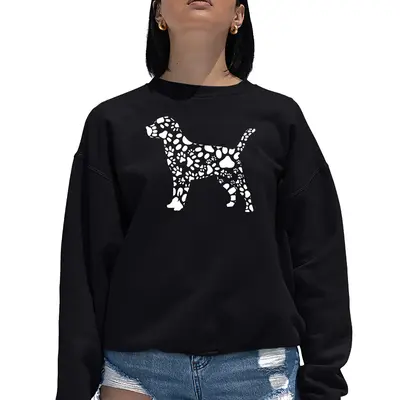 Dog Paw Prints - Women's Word Art Crewneck Sweatshirt - Purple - XX-Large