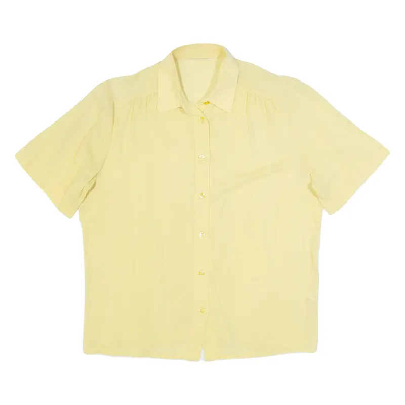 Womens Plain Shirt Yellow 90s M