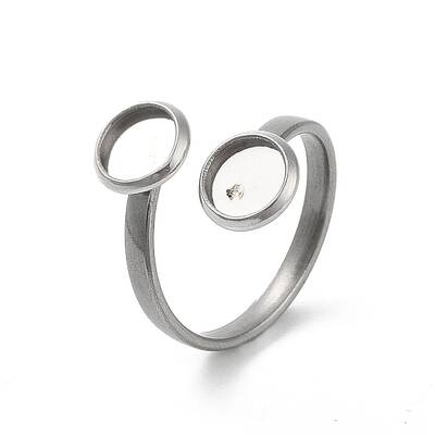 Non-Tarnish 304 Stainless Steel Open Cuff Ring Findings