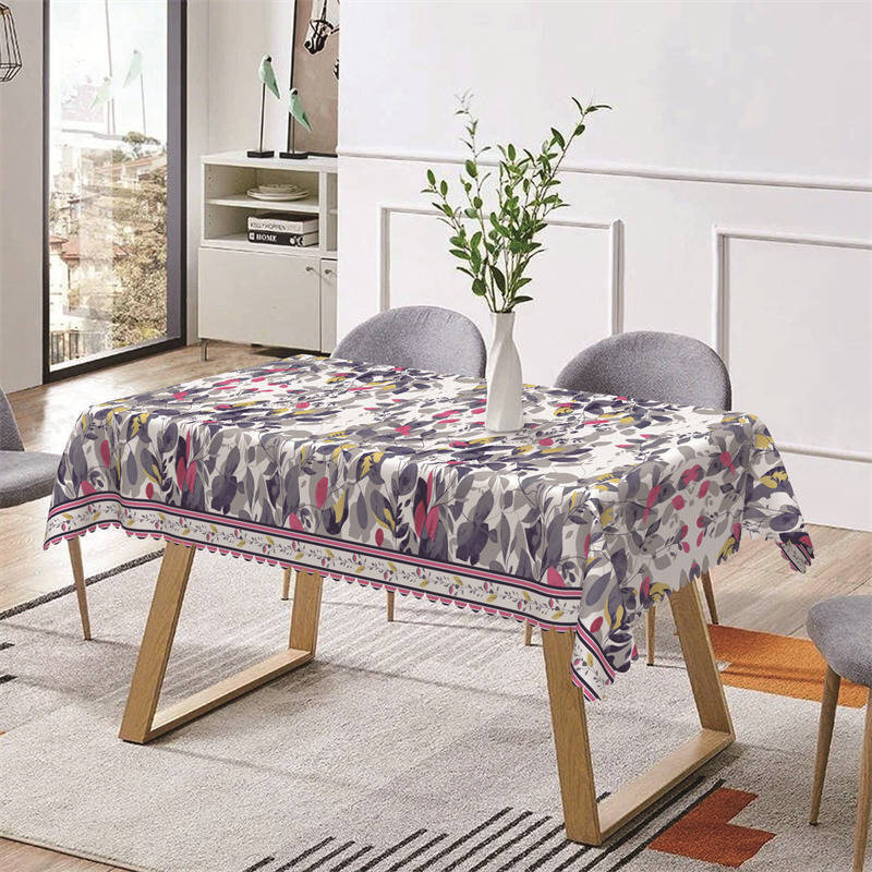 Ink Color Yellow Pink Leaves Rectangle Tablecloth - Aperturee