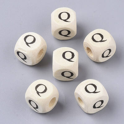 Printed Natural Wood Beads