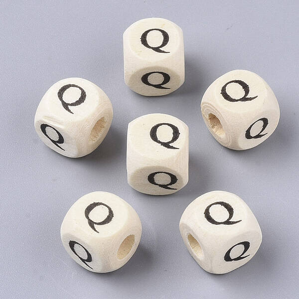 Printed Natural Wood Beads