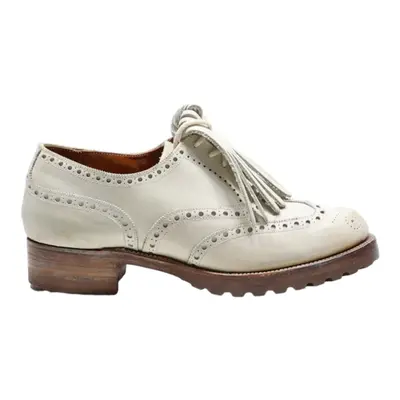 SAXONE Brogue Shoes White Leather Womens UK 4.5