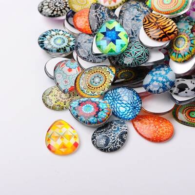 Mosaic Printed Glass Cabochons