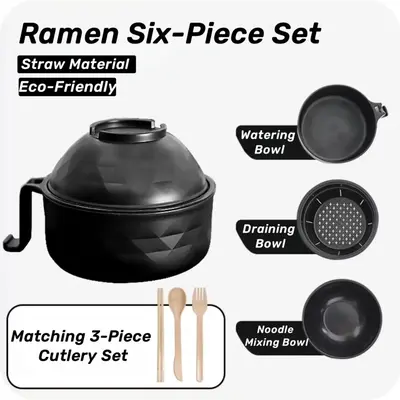 Microwave Ramen Cooker,Ramen Bowl Set,Microwave Noodle Bowl,Ramen Bowl With Chopsticks and Spoon,Noodle Enthusiast's Essentia...