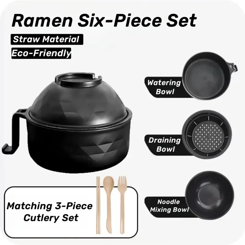 Microwave Ramen Cooker,Ramen Bowl Set,Microwave Noodle Bowl,Ramen Bowl With Chopsticks and Spoon,Noodle Enthusiast's Essentia...