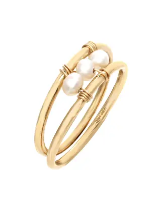 Elana Pearl Ring | Metal Color: Gold | Size: 6