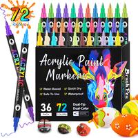 Dual Tip Acrylic Paint Pens Markers, Premium Acrylic Paint Pens for Wood, Canvas, Stone, Rock Painting, Glass, Ceramic Surfac...